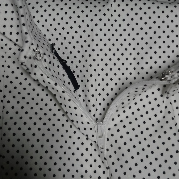1950s Inspired Swing Dress Collectif Mainline Bertha White-Mini Black Polka Dots - Picture 7 of 7